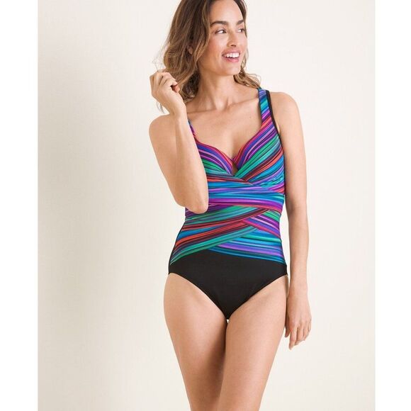 Miraclesuit Size 4 One Piece True Colors Layered Escape NWOT - Picture 1 of 15